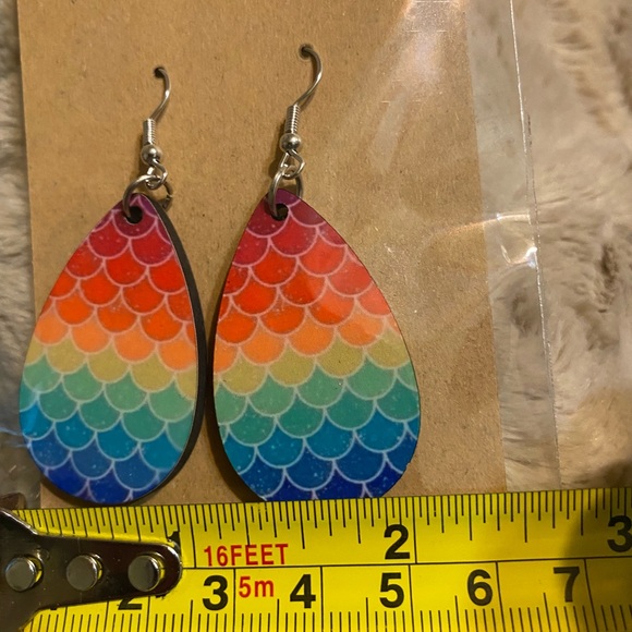 Rainbow Mermaid Earrings - Picture 2 of 3